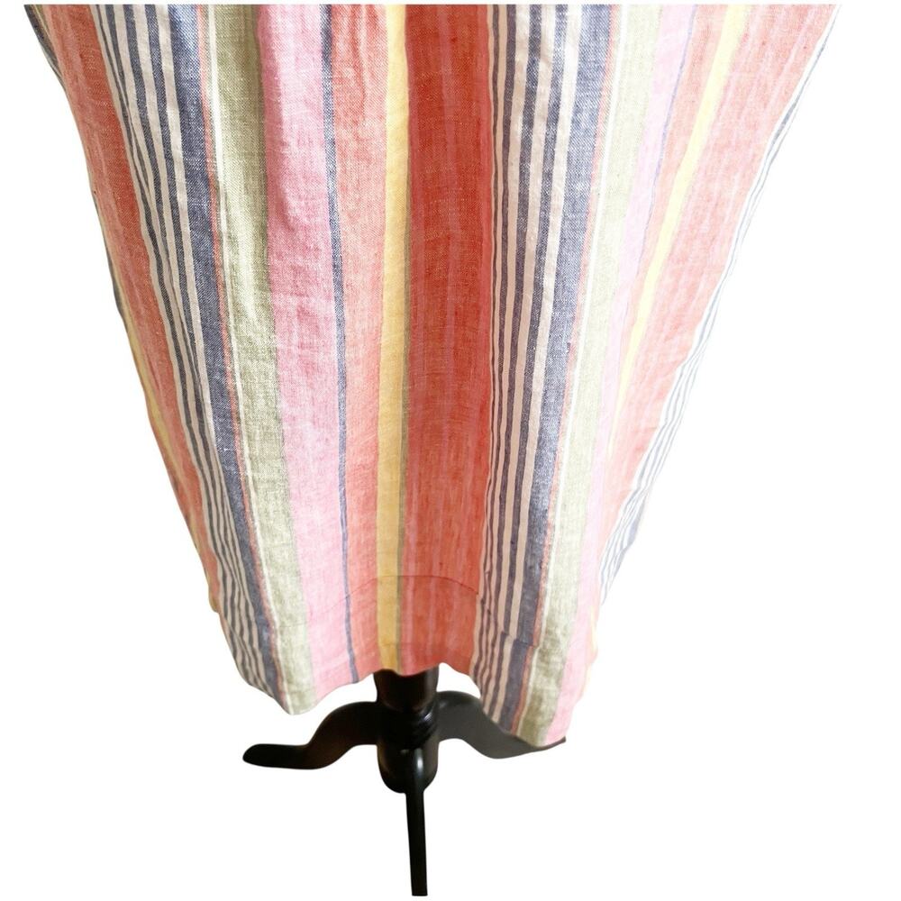Sundays Striped Linen Sheath Dress Multicolor Size 2/Medium V-Neck Boho Beachy - Picture 8 of 16